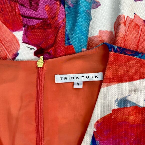 Trina Turk Florencia Floral Romper, Size 4 - Picture 4 of 6